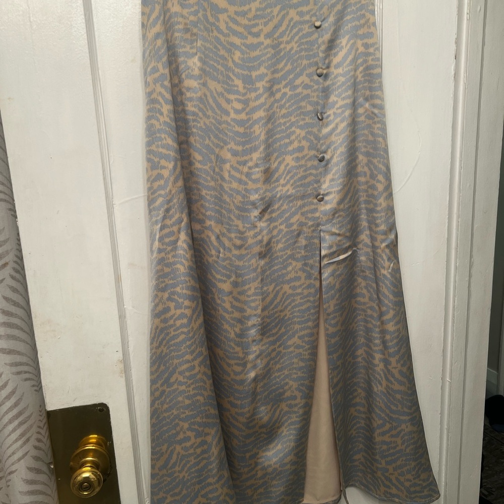 Bardot Beige and Light Blue A-Line Skirt